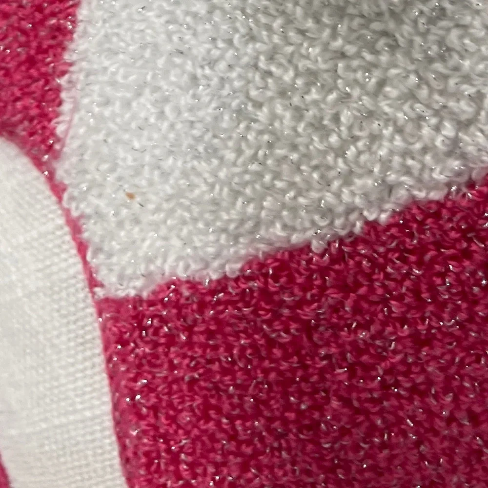 Pink Christmas Candy Cane Peppermint Sequin Bow plush pillow NWT Cynthia Rowley